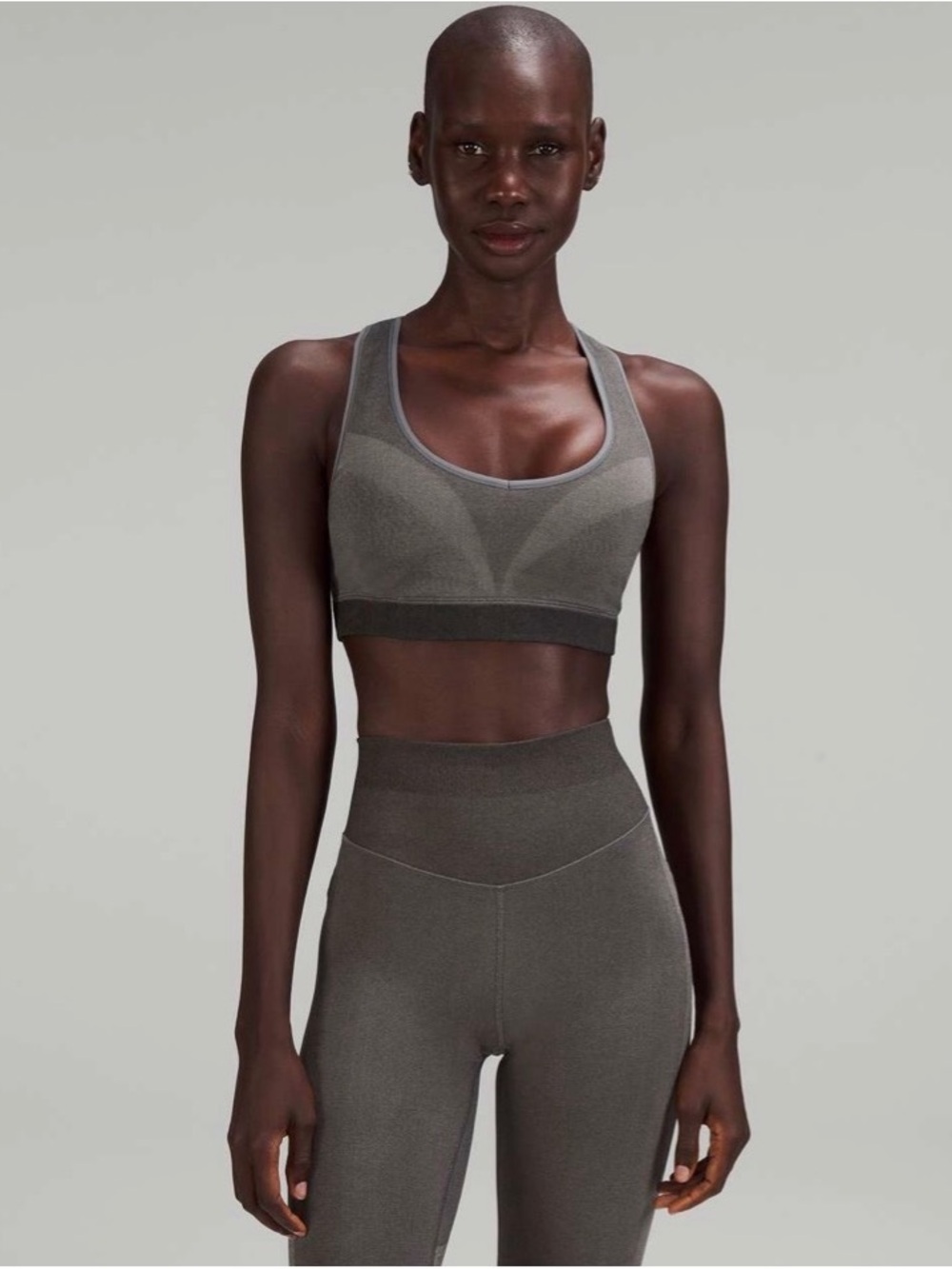 Lululemon Seamless Racerback Train Bra *Light Support, B/C Cup in Gull Grey